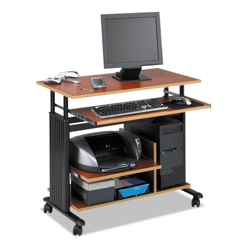 Muv 28" Adjustable-Height Mini-Tower Computer Desk, 35.5" x 22" x 29" to 34", Cherry/Black-(SAF1927CY)