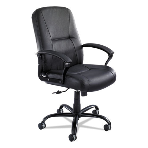 Serenity Big/Tall High Back Leather Chair, Supports Up to 500 lb, 19.5" to 22.5" Seat Height, Black-(SAF3500BL)