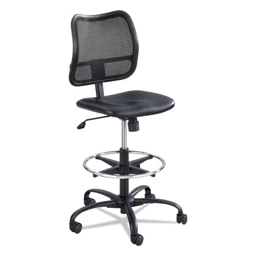 Vue Series Mesh Extended-Height Chair, Supports Up to 250 lb, 23" to 33" Seat Height, Black Vinyl Seat, Black Base-(SAF3395BV)