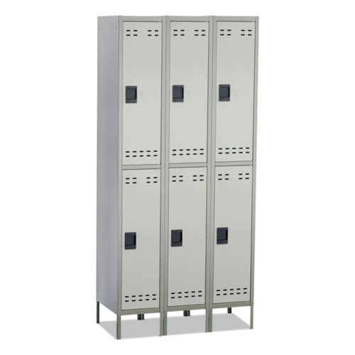 Double-Tier, Three-Column Locker, 36w x 18d x 78h, Two-Tone Gray-(SAF5526GR)