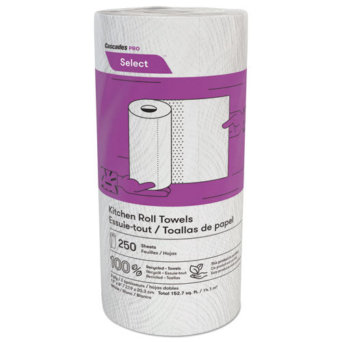 Select Kitchen Roll Towels, 2-Ply, 8 x 11, 250/Roll, 12/Carton-(CSDK250)