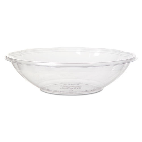 Salad Bowls, 48 oz, 9.5" Diameter x 2.5"h, Clear, Plastic, 300/Carton-(ECOEPSBS48BASE)