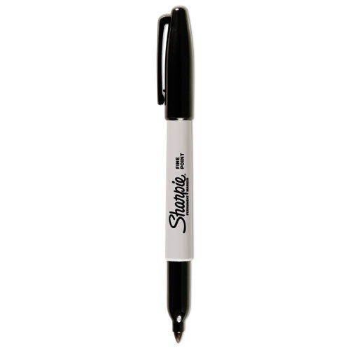 Fine Bullet Tip Permanent Marker, Black, Dozen-(SAN1812419)