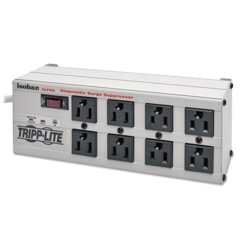 Isobar Surge Protector, 8 AC Outlets, 12 ft Cord, 3,840 J, Light Gray-(TRPISOBAR8ULTRA)