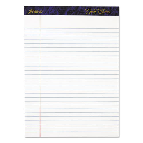 Gold Fibre Writing Pads, Wide/Legal Rule, 50 White 8.5 x 11.75 Sheets, 4/Pack-(TOP20031)