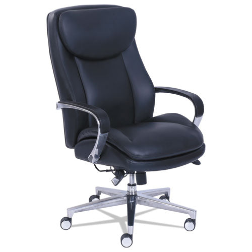 Commercial 2000 High-Back Executive Chair, Dynamic Lumbar Support, Supports 300lb, 20" to 23" Seat Height, Black, Silver Base-(LZB48957)