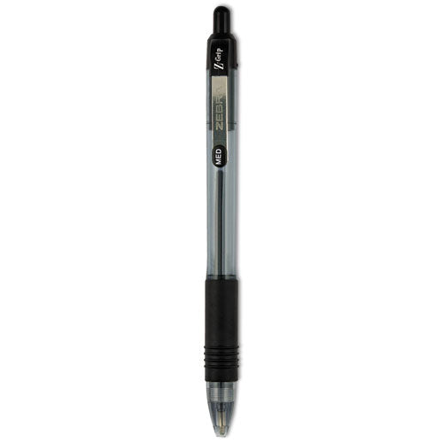 Z-Grip Ballpoint Pen, Retractable, Medium 1 mm, Black Ink, Clear Barrel, 12/Pack-(ZEB22210)