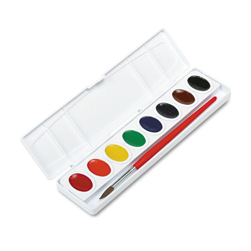 Professional Watercolors, 8 Assorted Colors, Oval Pan Palette Tray-(DIX00800)