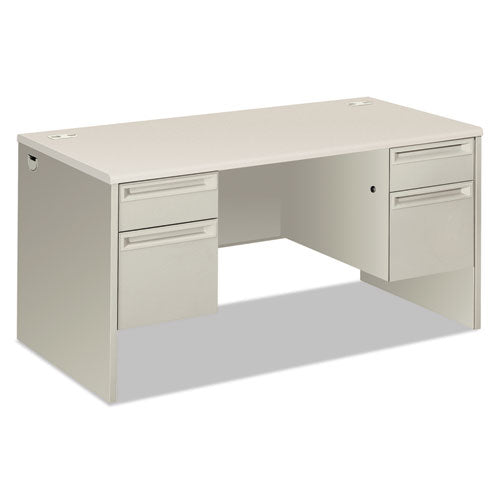 38000 Series Double Pedestal Desk, 60" x 30" x 30", Light Gray/Silver-(HON38155B9Q)