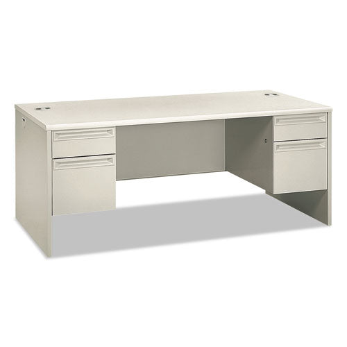 38000 Series Double Pedestal Desk, 72" x 36" x 30", Light Gray/Silver-(HON38180B9Q)