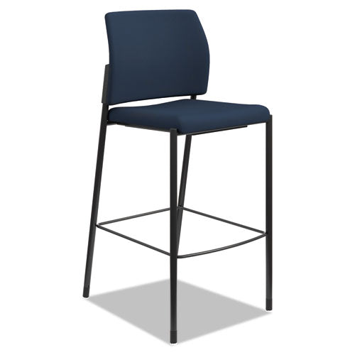 Accommodate Series Cafe Stool, Supports Up to 300 lb, 30" Seat Height, Navy Seat, Navy Back, Black Base-(HONSCS2NECU98B)