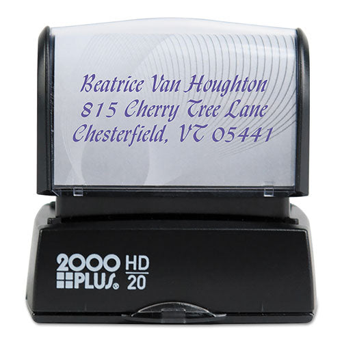 HD Custom Stamp, Pre-Inked, Blk/Blue/Green/Gold/Orange/Red/Violet, 1.5 x 0.56-(COS1PIHD20)