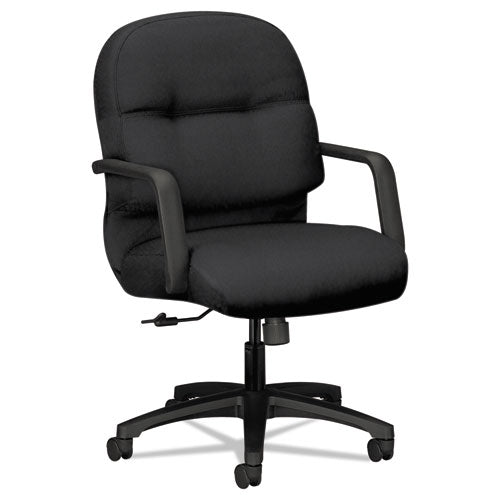 Pillow-Soft 2090 Series Managerial Mid-Back Swivel/Tilt Chair, Supports Up to 300 lb, 17" to 21" Seat Height, Black-(HON2092CU10T)