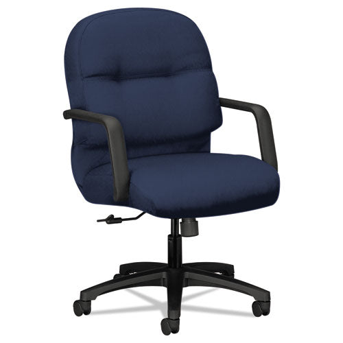 Pillow-Soft 2090 Series Managerial Mid-Back Swivel/Tilt Chair, Supports Up to 300 lb, Navy Seat/Back, Black Base-(HON2092CU98T)