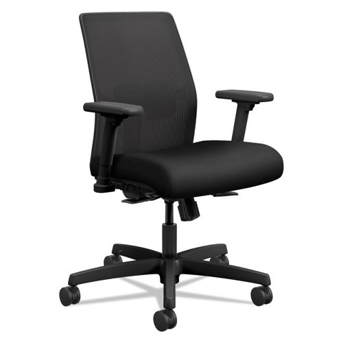 Ignition 2.0 4-Way Stretch Low-Back Mesh Task Chair, Supports Up to 300 lb, 16.75" to 21.25" Seat Height, Black-(HONITLMK1MC10B)