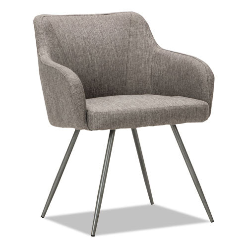 Alera Captain Series Guest Chair, 23.8" x 24.6" x 30.1", Gray Tweed Seat, Gray Tweed Back, Chrome Base-(ALECS4351)