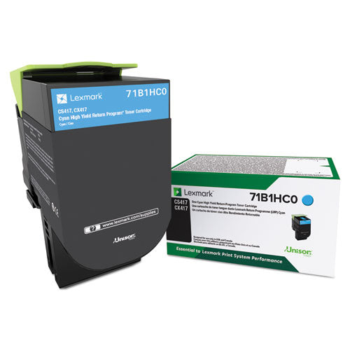 71B1HC0 Unison High-Yield Toner, 3,500 Page-Yield, Cyan-(LEX71B1HC0)
