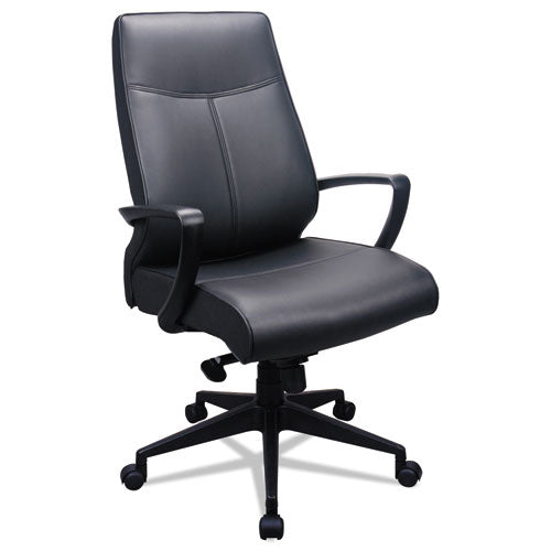 300 Leather High-Back Chair, Supports Up to 250 lb, 19.57" to 22.56" Seat Height, Black-(EUTTP300)