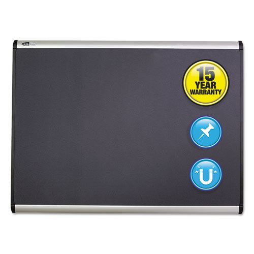 Prestige Plus Magnetic Fabric Bulletin Boards, 72 x 48, Gray Surface, Silver Aluminum Frame-(QRTMB547A)