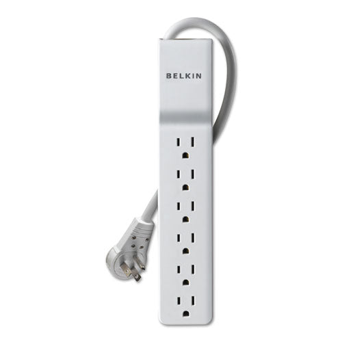 Home/Office Surge Protector, 6 AC Outlets, 6 ft Cord, 720 J, White-(BLKBE10600006CM)