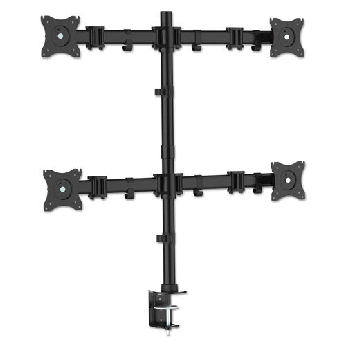 Articulating Quad Monitor Arms, For 13" to 27" Monitors, 360 deg Rotation, 45 deg Tilt, 180 deg Pan, Black, Supports 18 lb-(KTKMA240)