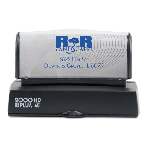 HD Custom Stamp, Pre-Inked, Black/Blue/Green/Gold/Orange/Red/Violet, 3.19 x 1-(COS1PIHD45)