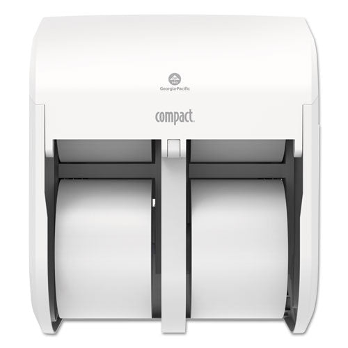 Compact Quad Vertical 4-Roll Coreless Tissue Dispenser, 12.06 x 8 x 14.44, White-(GPC56747A)