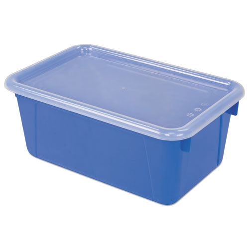 Cubby Bins with Clear Lids, 12.25" x 7.75" x 5.13", Blue, 6/Pack-(STX62408U06C)