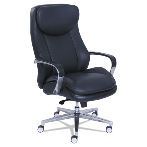 Commercial 2000 High-Back Executive Chair, Supports Up to 300 lb, 20.25" to 23.25" Seat Height, Black Seat/Back, Silver Base-(LZB48958)