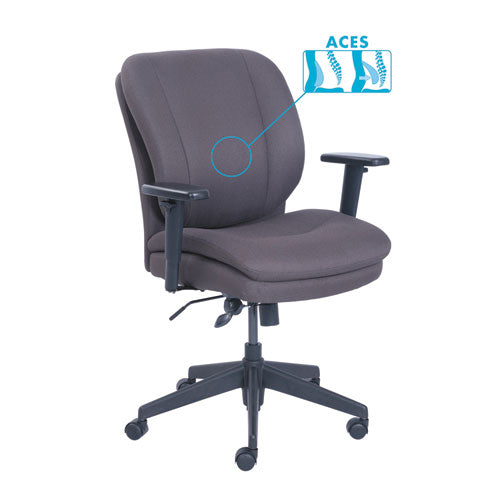 Cosset Ergonomic Task Chair, Supports Up to 275 lb, 19.5" to 22.5" Seat Height, Gray Seat/Back, Black Base-(SRJ48967B)