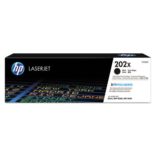 HP 202X, (CF500X) High-Yield Black Original LaserJet Toner Cartridge-(HEWCF500X)