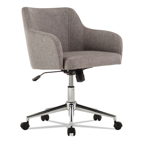 Alera Captain Series Mid-Back Chair, Supports Up to 275 lb, 17.5" to 20.5" Seat Height, Gray Tweed Seat/Back, Chrome Base-(ALECS4251)