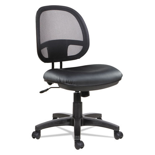 Alera Interval Series Swivel/Tilt Mesh Chair, Supports Up to 275 lb, 18.3" to 23.42" Seat Height, Black-(ALEIN4815)