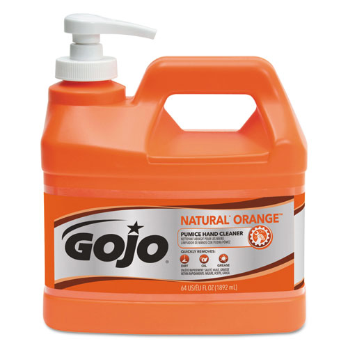 NATURAL ORANGE Pumice Hand Cleaner, Citrus, 0.5 gal Pump Bottle, 4/Carton-(GOJ095804)