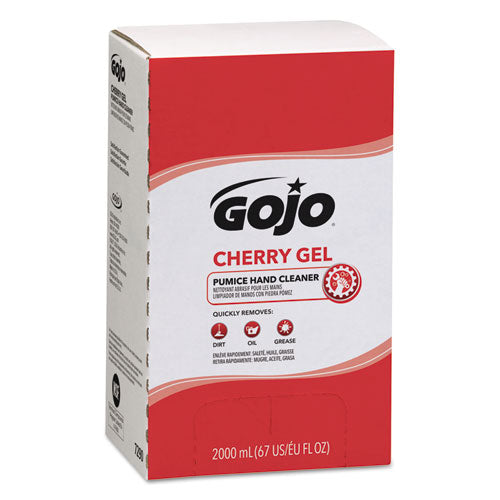 Cherry Gel Pumice Hand Cleaner, Cherry Scent, 2,000 ml Refill, 4/Carton-(GOJ729004)