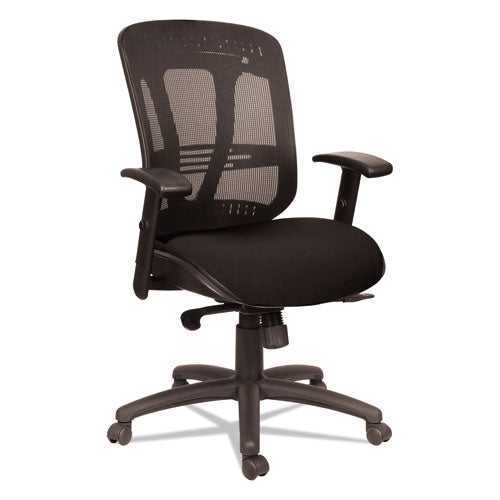 Alera Eon Series Multifunction Mid-Back Cushioned Mesh Chair, Supports Up to 275 lb, 18.11" to 21.37" Seat Height, Black-(ALEEN4217)