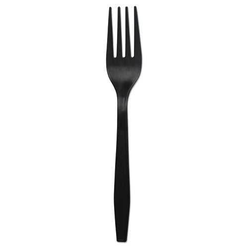 Heavyweight Polypropylene Cutlery, Fork, Black, 1000/Carton-(BWKFORKHWPPBLA)