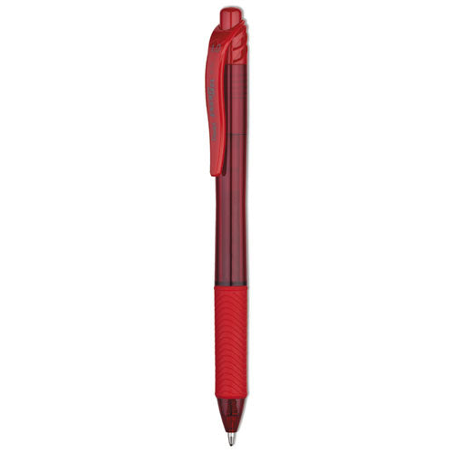 EnerGel-X Gel Pen, Retractable, Bold 1 mm, Red Ink, Translucent Red Barrel, Dozen-(PENBL110B)