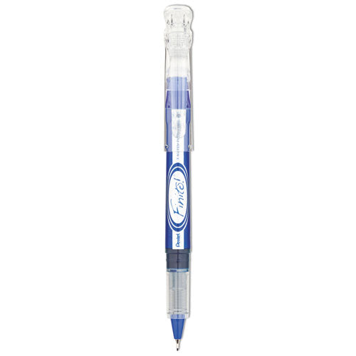 Finito! Porous Point Pen, Stick, Extra-Fine 0.4 mm, Blue Ink, Blue/Silver Barrel-(PENSD98C)