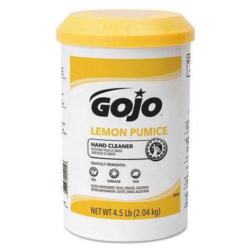 Lemon Pumice Hand Cleaner, Lemon Scent, 4.5 lb Tub, 6/Carton-(GOJ0915)