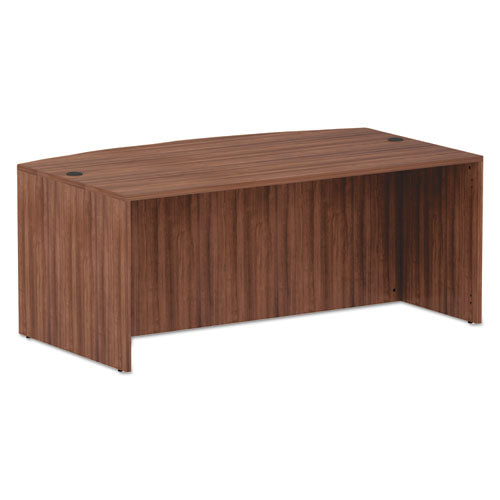 Alera Valencia Series Bow Front Desk Shell, 71" x 41.38" x 29.63", Modern Walnut-(ALEVA227236WA)