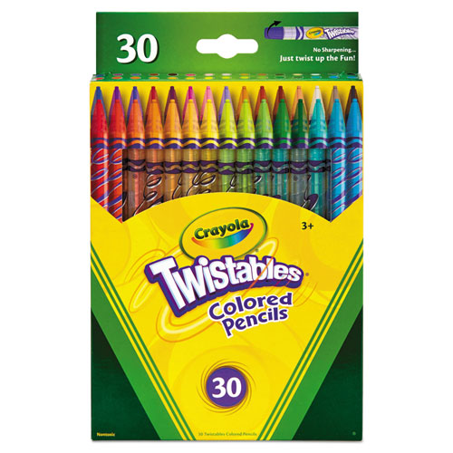 Twistables Colored Pencils, 2 mm, 2B (#1), Assorted Lead/Barrel Colors, 30/Pack-(CYO687409)