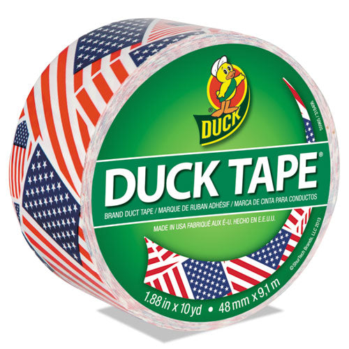 Colored Duct Tape, 3" Core, 1.88" x 10 yds, Red/White/Blue US Flag-(DUC283046)