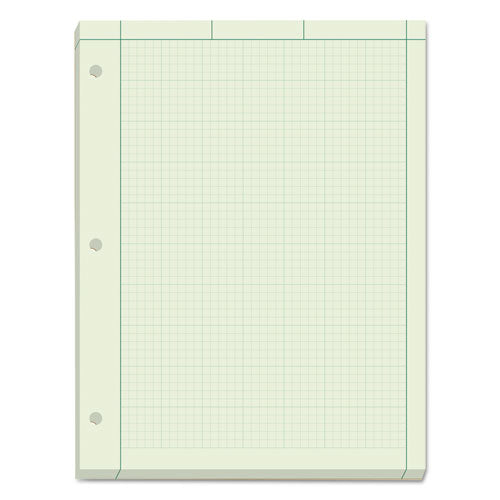 Engineering Computation Pads, Cross-Section Quadrille Rule (5 sq/in, 1 sq/in), Green Cover, 200 Green-Tint 8.5 x 11 Sheets-(TOP35502)