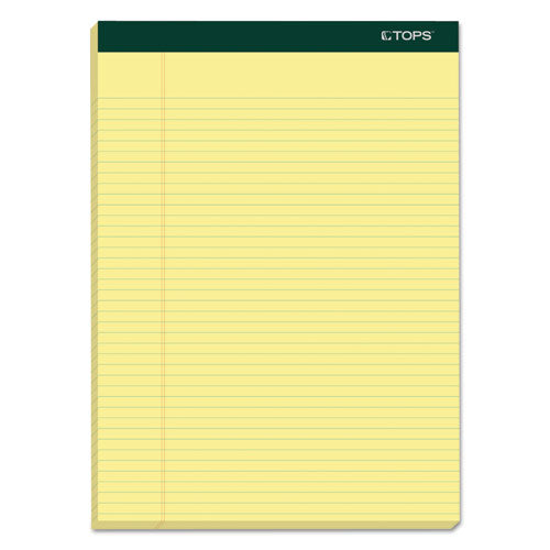 Double Docket Ruled Pads, Narrow Rule, 100 Canary-Yellow 8.5 x 11.75 Sheets, 6/Pack-(TOP63376)