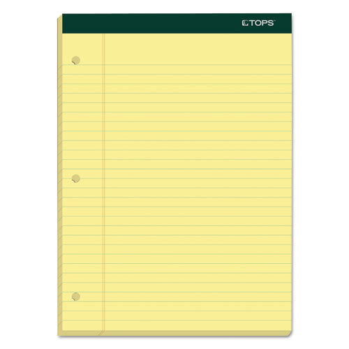 Double Docket Ruled Pads, Wide/Legal Rule, 100 Canary-Yellow 8.5 x 11.75 Sheets, 6/Pack-(TOP63387)