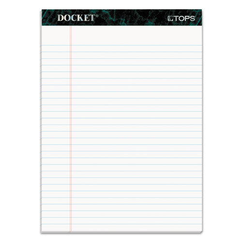 Docket Ruled Perforated Pads, Wide/Legal Rule, 50 White 8.5 x 11.75 Sheets, 12/Pack-(TOP63410)