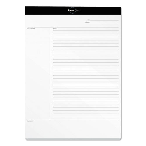 FocusNotes Legal Pad, Meeting-Minutes/Notes Format, 50 White 8.5 x 11.75 Sheets-(TOP77103)