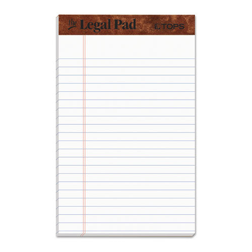 "The Legal Pad" Ruled Perforated Pads, Narrow Rule, 50 White 5 x 8 Sheets, Dozen-(TOP7500)