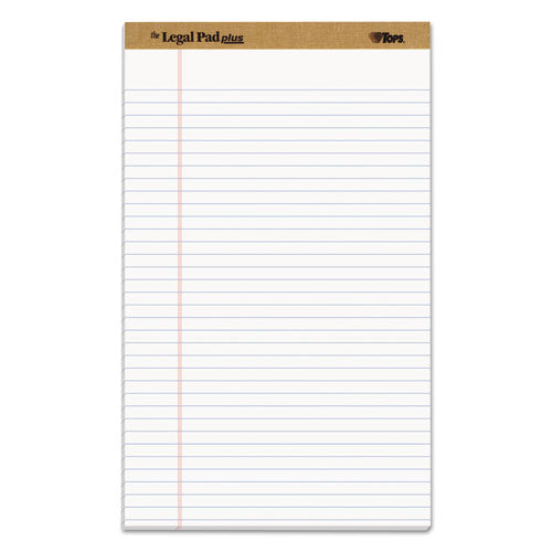 "The Legal Pad" Plus Ruled Perforated Pads with 40 pt. Back, Wide/Legal Rule, 50 White 8.5 x 14 Sheets, Dozen-(TOP71573)